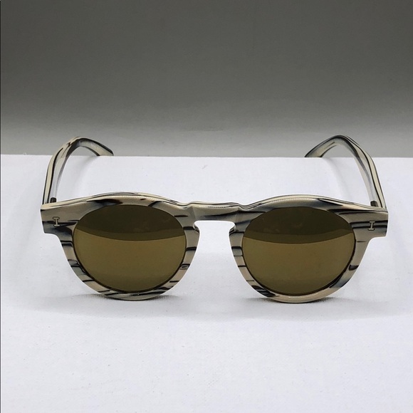 Illesteva leonard sunglasses c.123 cream marble stripe UNISEX, with case, Italy. main image 7